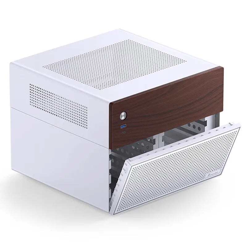 PC Case PC Chassis Computer Chassis Frame Mini ITX Desktop Case JONSBO N4 Mini NAS Case ITX Mini Aluminium For 130mm CPU Cooler SFX Power Slot 6 Large 2 Small Hard Drive Slots