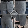 Business Casual Plaid Trousers for Men, Thickened and Warm Wool Material, Slim Fit, Suitable for Autumn and Winter. 28-36 5