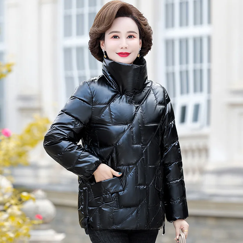 Middle aged mother's winter cotton padded jacket women's short 2022 new middle-aged and old people's autumn and winter