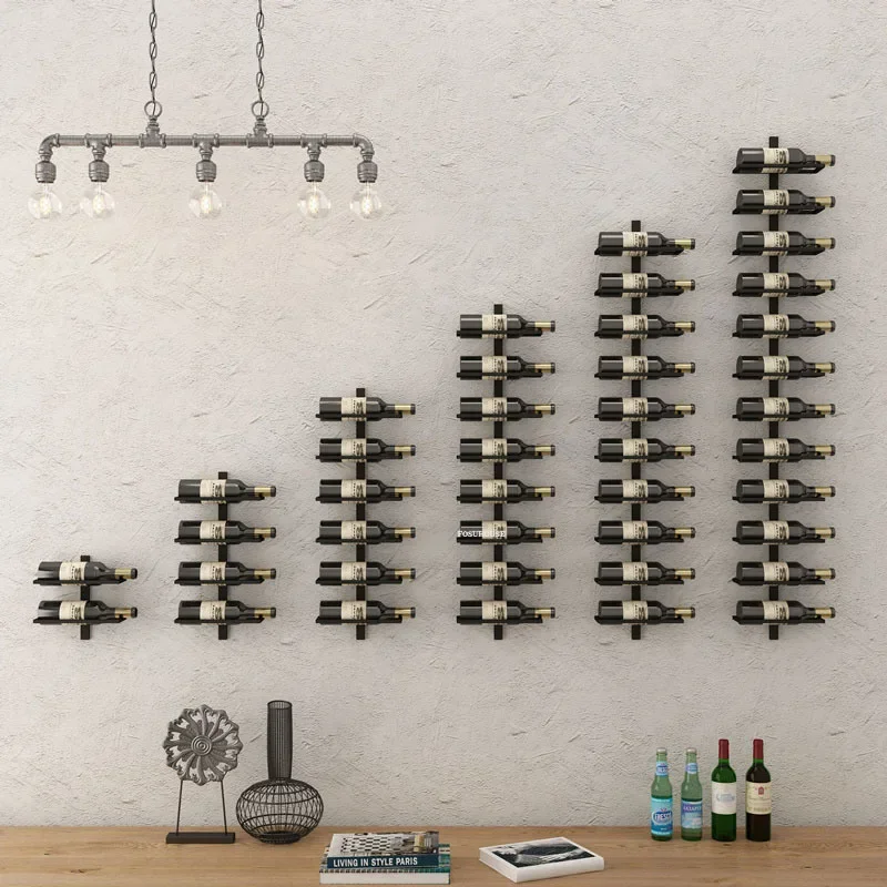 Wine Rack Creative Home Wall-mounted Wine Rack Light Luxury Iron Bar Cabinets Home Living Room Decoration Rack Red Wine Display Cabinet