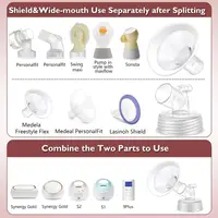 สถานที่แล้ว Soft RIM SHIELD และฐานปากกว้างเชื่อมต่อปั๊มสําหรับ Spectra S2 Spectra S1 9 PLUS Breastpumps อุปกรณ์เสริม 2