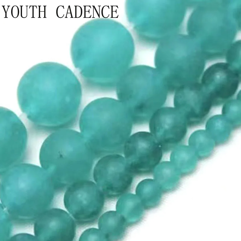 

Natural Stone Matte Light Blue Chalcedony Round Loose Beads For jewelry Making DIY Bracelet Necklace 4/6/8/10/12MM Strand 15"