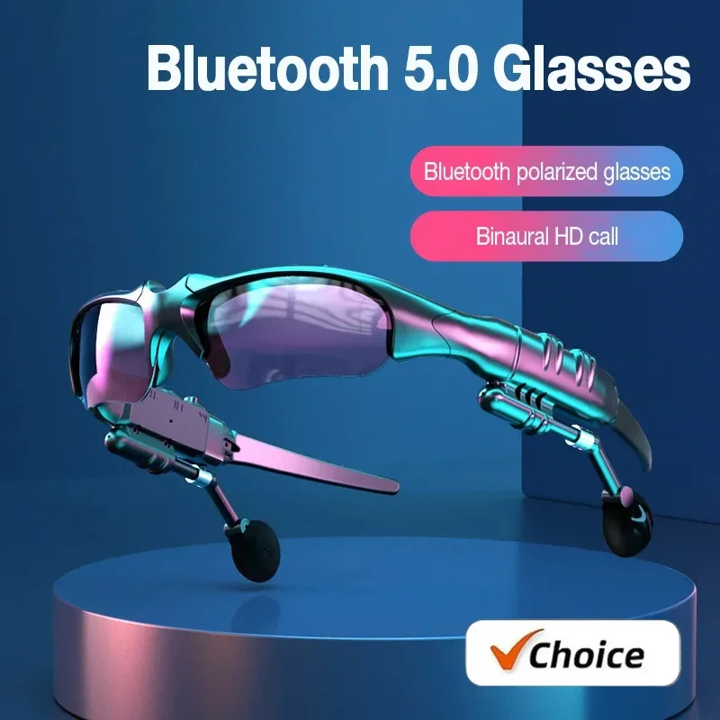 Wireless headphones 5.0 stereo earphones wireless headset with mic smart glasses sunglasses for driving cycling sports noise reduction