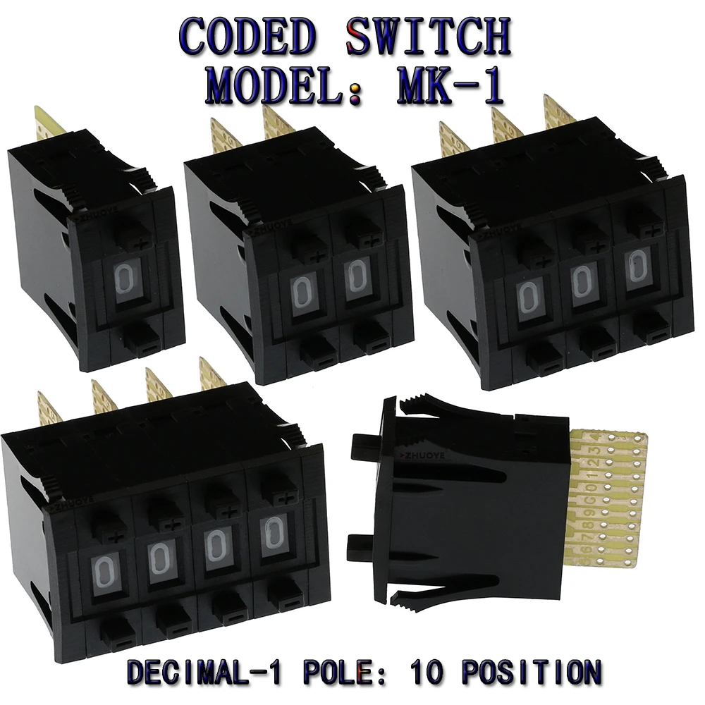 MK-1 BCD 0-9 coding switch 0-9 code toggle switch 1/2/3/4 digital 11 contacts