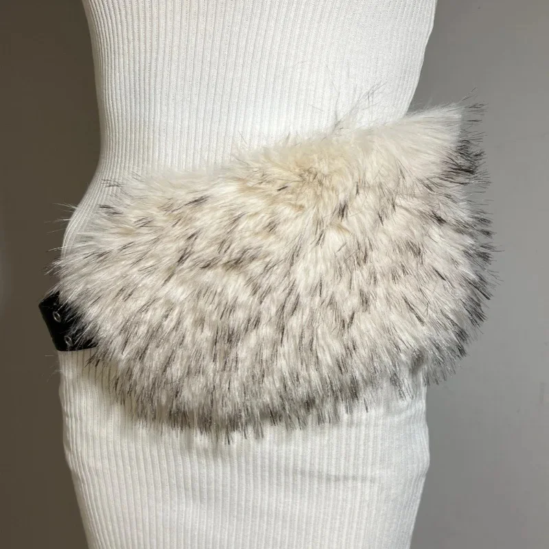 Air-eye fur belt beige