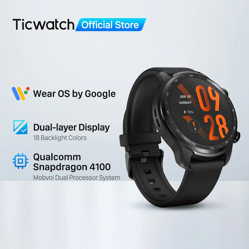 Ticwatch Pro 3 Ultra Gps Wear Os Smartwatch Men 4100 Mobvoi Dual Processor System Watch