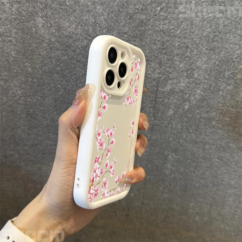 Pink Flower Silicone Shockproof Soft Phone Case Cover