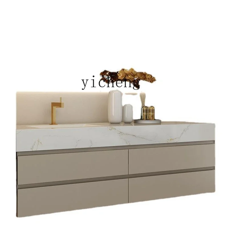 

Xl Stone Plate Ceramic Seamless Hand Washing Washbasin Bathroom Cabinet Combination Washstand