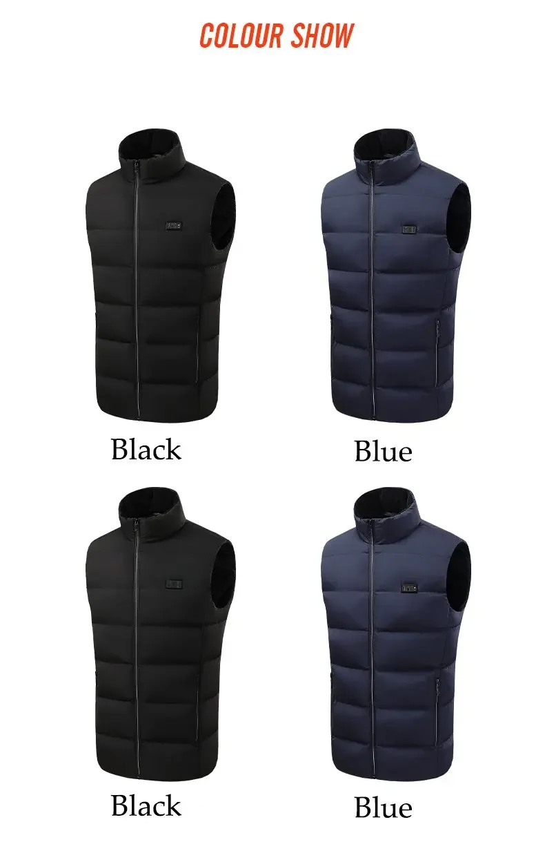 Dual-Control 9-Zone Heated Vest Unisex Outdoor Skiing Sportswear Battery Not Included