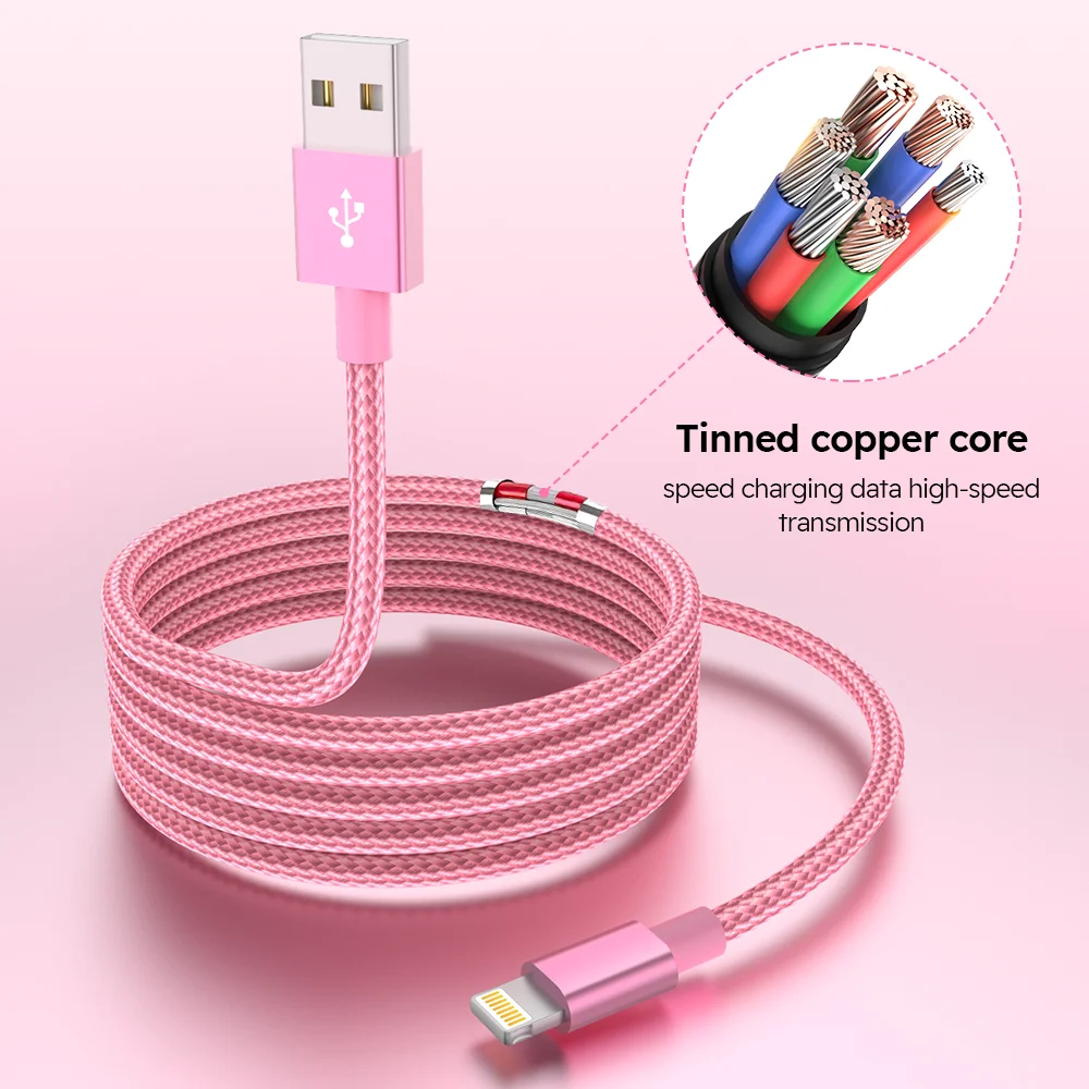 Premium Nylon Braided Fast Charging & Data Transmission Cable - [MFi Certified]