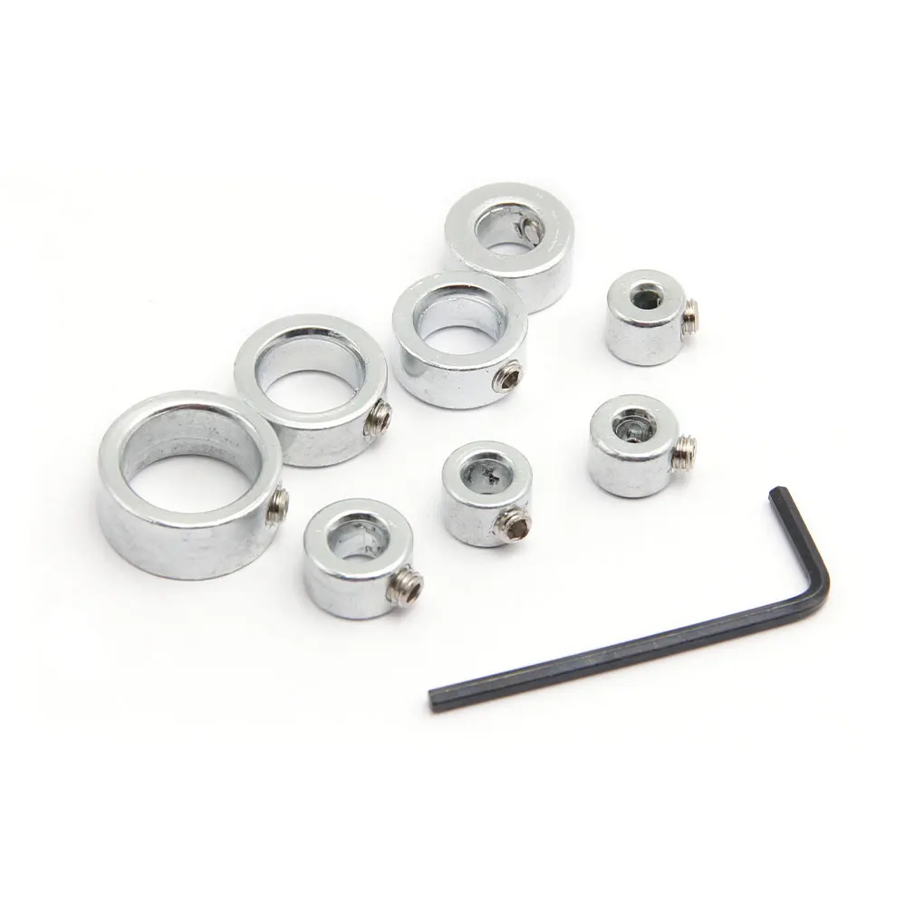 Drill bit set 8pc silver drill bit limit ring mini wrench positioning ring round woodworking screw clamp drill bit adjustment tool set