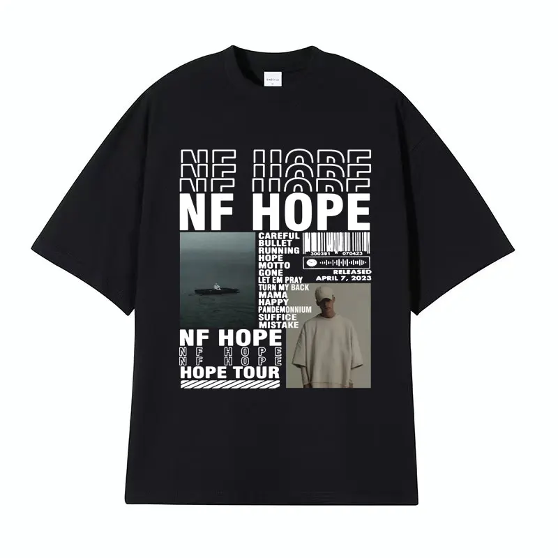 

Футболка NF Rapper Hope Album Tour 2024 с графическим рисунком 90-х, винтажные футболки в стиле хип-хоп для мужчин и женщин, футболка большого размера в уличном стиле Y2k