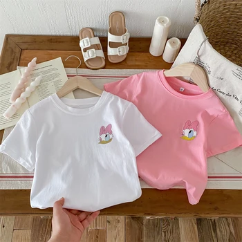 Summer fashion loose girl children's printed T-shirt baby cotton short sleeved T-shirt children's casual top toddler clothing 1