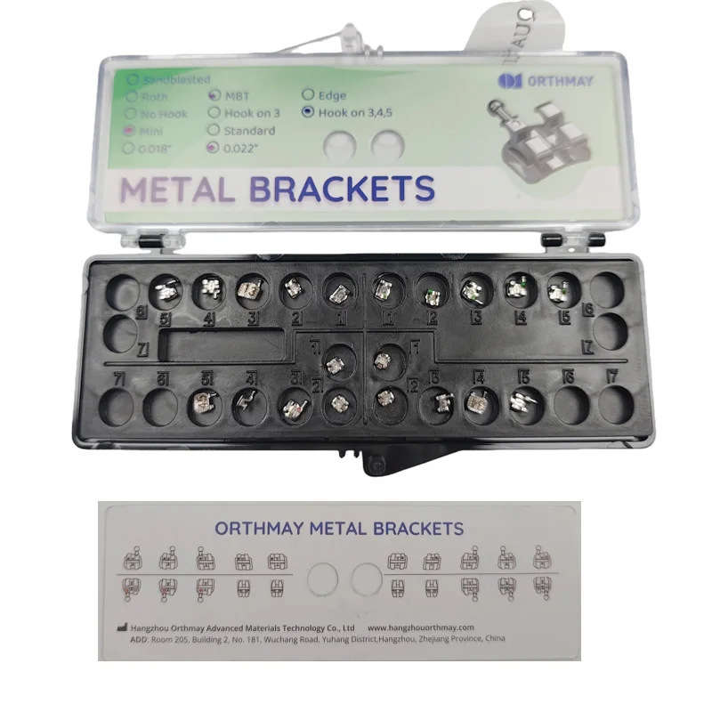 เหล็กจัดฟันแบบโลหะ 20 ชิ้น/กล่อง แบบ Roth MBT 022 Slot พร้อมตะขอ 345 สำหรับทันตแพทย์ 1