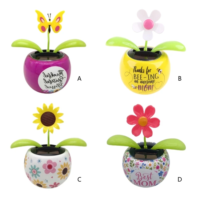Sunflower Solar Dancer Figure, Solar-Powered Dancing Office Desk Decor, Windowsill or Car Dashboard Decoration WXTD 3