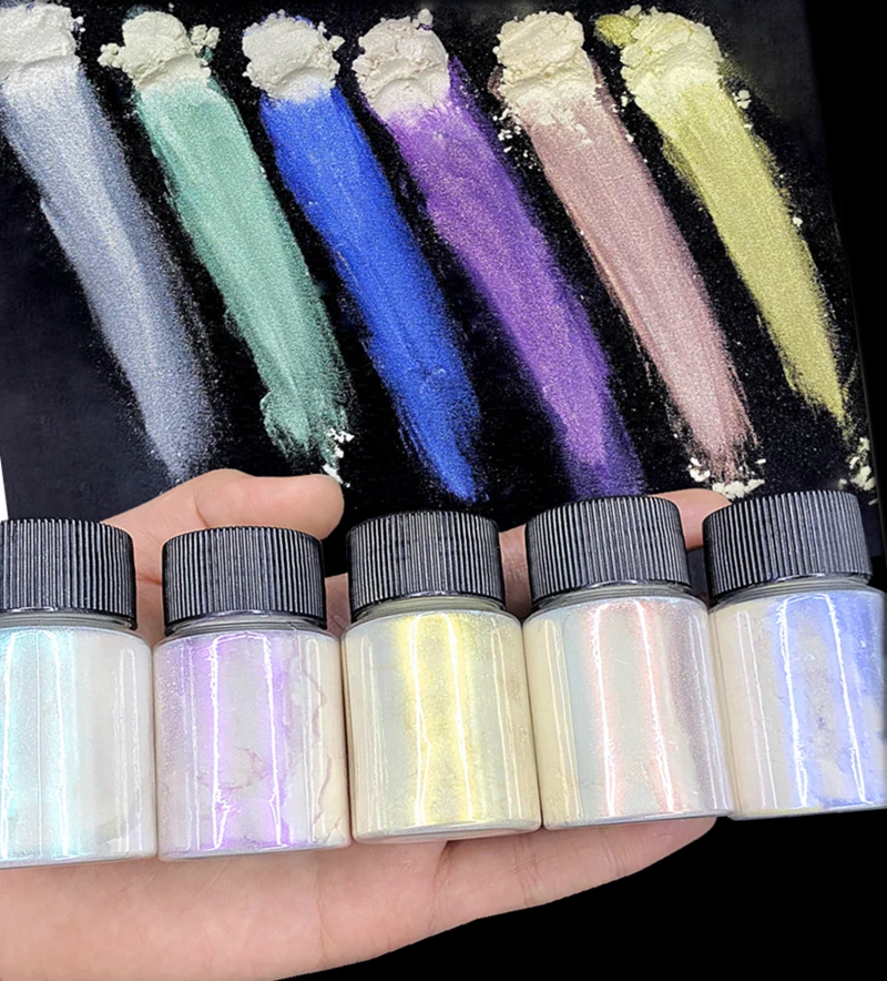 30ml White Symphony Mica Pearl Pigment Car Paint Color Cosmetics Eyeshadow Soap Dye Powder Nail Glitter Chrome Chameleon Powder nail powder nail glitter nail pigment mica powder