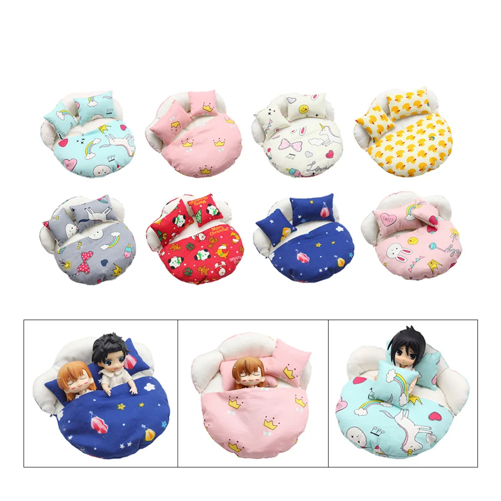 New Ob11 Doll Bed Sleeping Bag Mattress Universal Kawaii Diy Doll  Accessories House For 1/12 Bjd Doll Gsc Obitsiu 11 Dod Doll suitable for a35 a 61 a61 travel house trolley wheel 056 suitcase load wheel accessories universal silent replacement roller