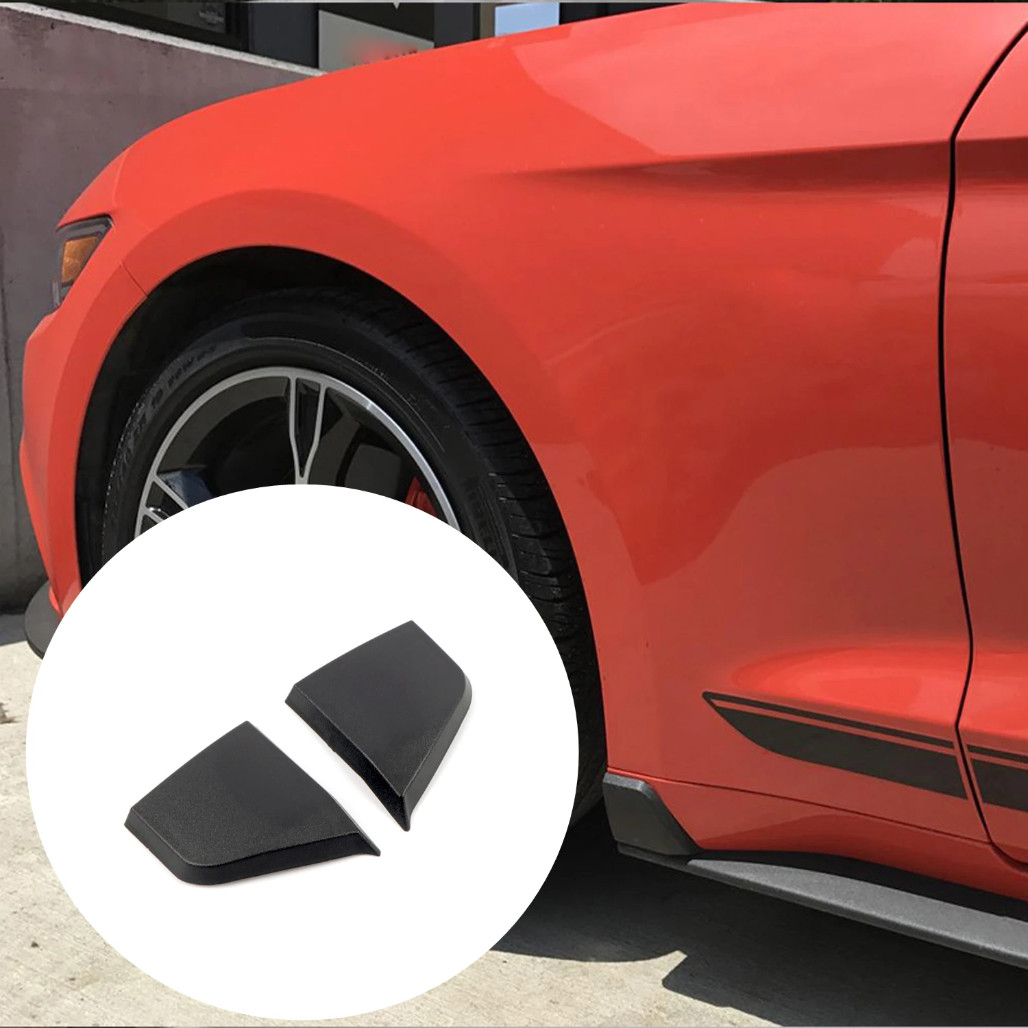 Misura Per Ford Mustang 2015-2022 Minigonne Laterali Protezione Parafango Proteggere Copertura Trim 2 Pezzi