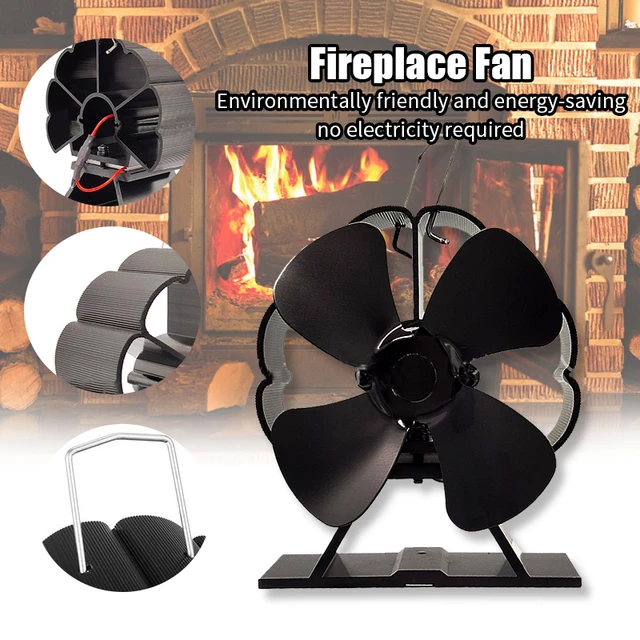 3/4 Blade Heat Powered Stove Fan Cute Mini Fireplace Fan Mute Log Wood  Burner Ecofan Quiet Fan Home Heat Effecient Distribution - AliExpress