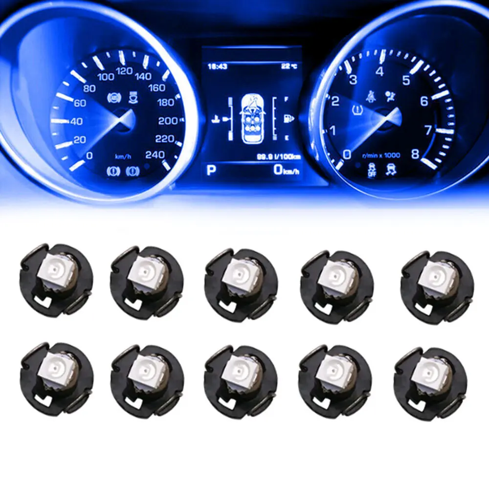10Pcs Car Instruments Panel Wedge Light Car Calibri Lampadine Auto Dashboard Decoration Lights T3 3528 Led Auto Lights Accessori