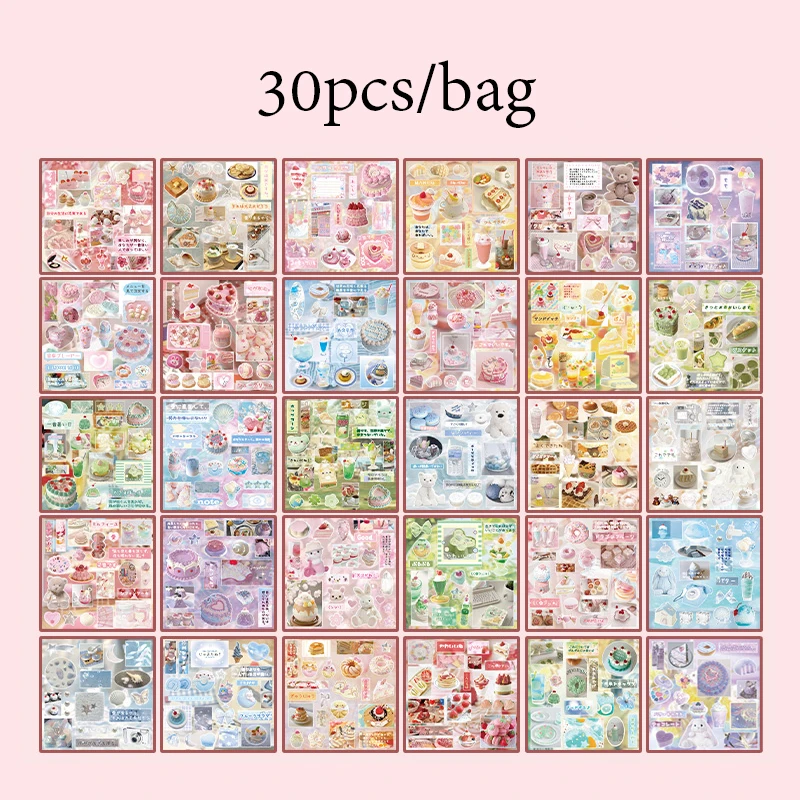 Japanese Food Sticker Collection - DIY Scrapbook & Craft Set (30 Pieces)