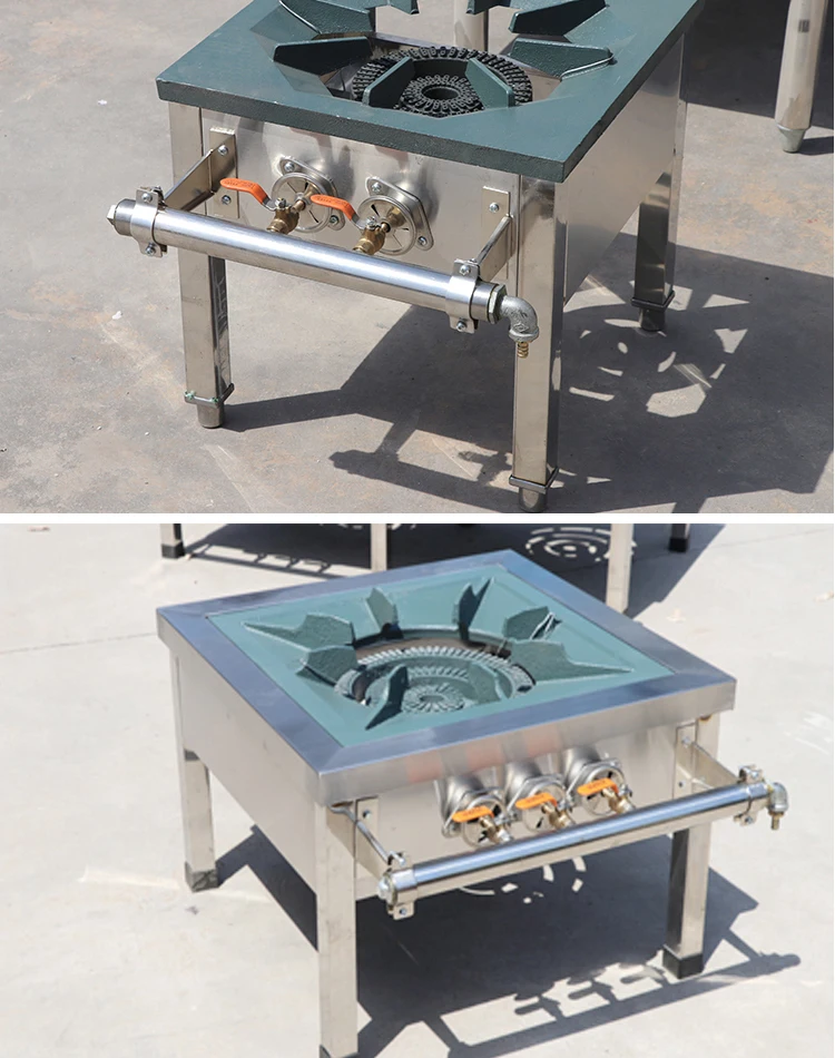Commercial Camping Gas Stove Cooktop Hob Single Gaskocher Stainless Steel Dual-cooker Cooktops Energy-saving Cooking Equipment