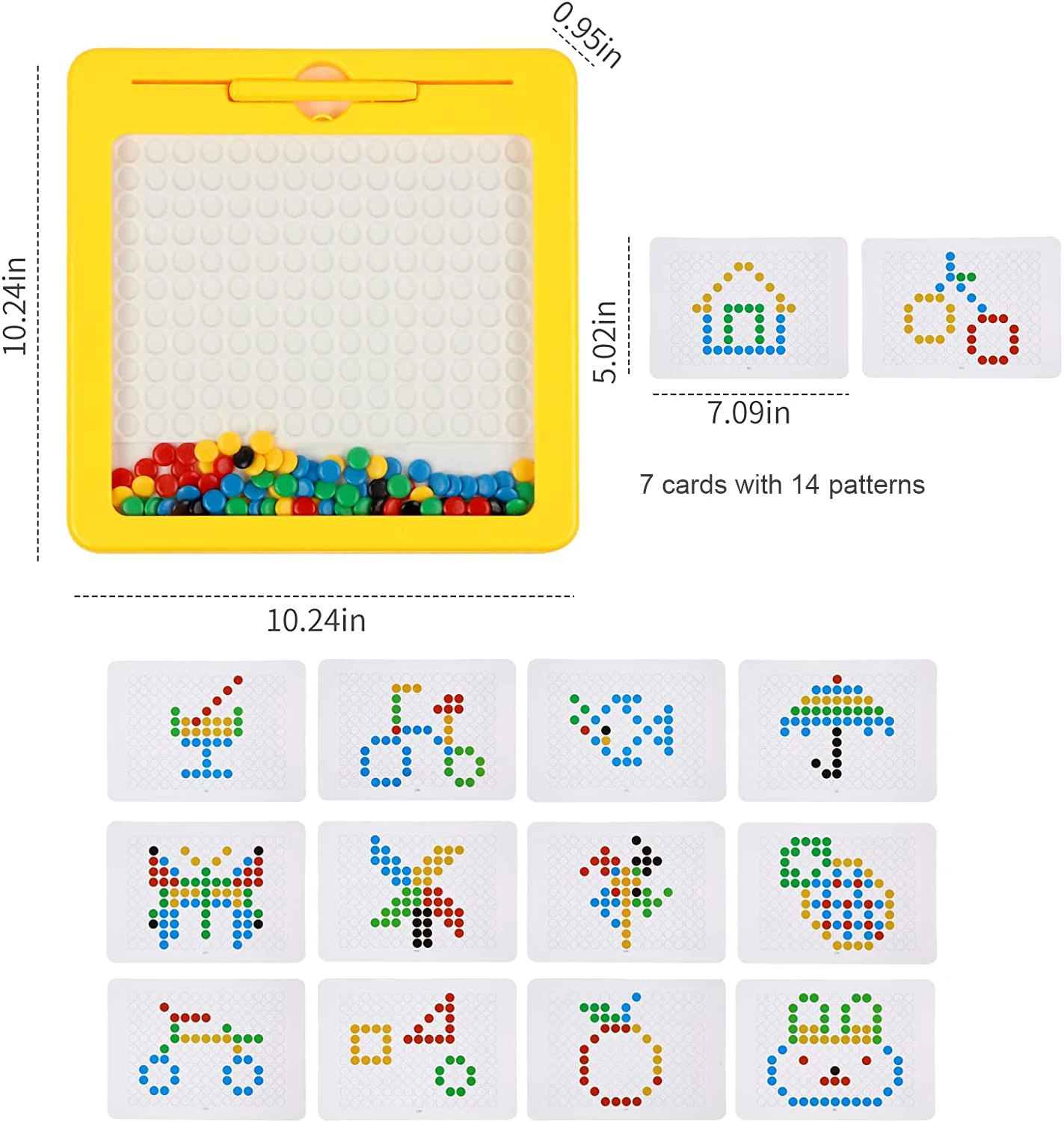 Magnetic Drawing Board for Toddlers Magnet Beads and Pen Drawing Board Montessori Educational Sensory Travel Toys 6