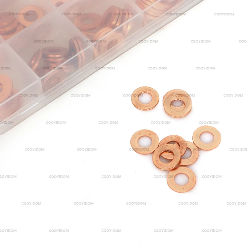Car Repair Kit injector washer shims repair kit gasket 150pcs Car Universal Accessories Copper Washers Gasket Diesel Assortment Set Common Rail Injector Repair Kits