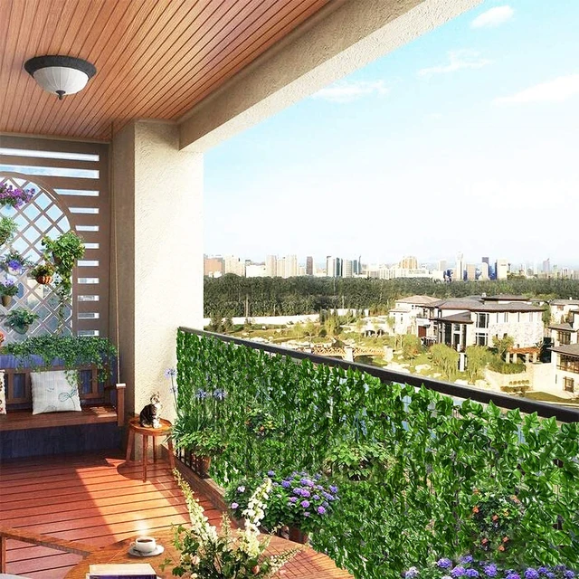 Mesterséges Adatvédelmi Kerítés Műanyag Sövények Fal Képernyő Öltéses Környezetbarát Multifunkcionális Erkély Díszek