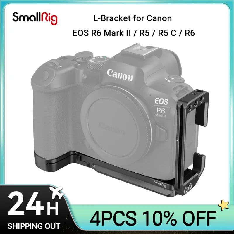 Smallrig Camera L-Staffa Per Canon Eos R6 Mark Ii /R5 /R5 C / R6 Arca-Type 1/4 "Filettature Accessorie Piastra L A Sgancio Rapido 4160