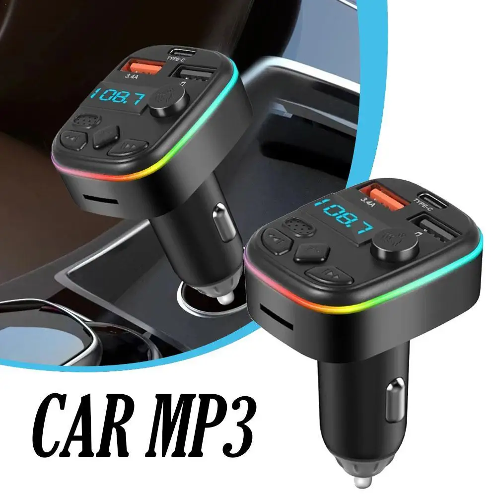 

Автомобильный FM-передатчик Bluetooth 5,0, система громкой связи с двумя USB-портами типа C, а