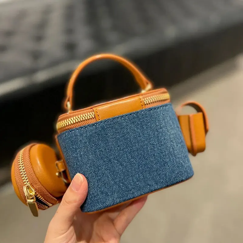 NEW Denim Crossbody Bags for Women 2024 Shoulder Bag Fashion Brands Box Bag Lipstick Coins Purses and Handbags