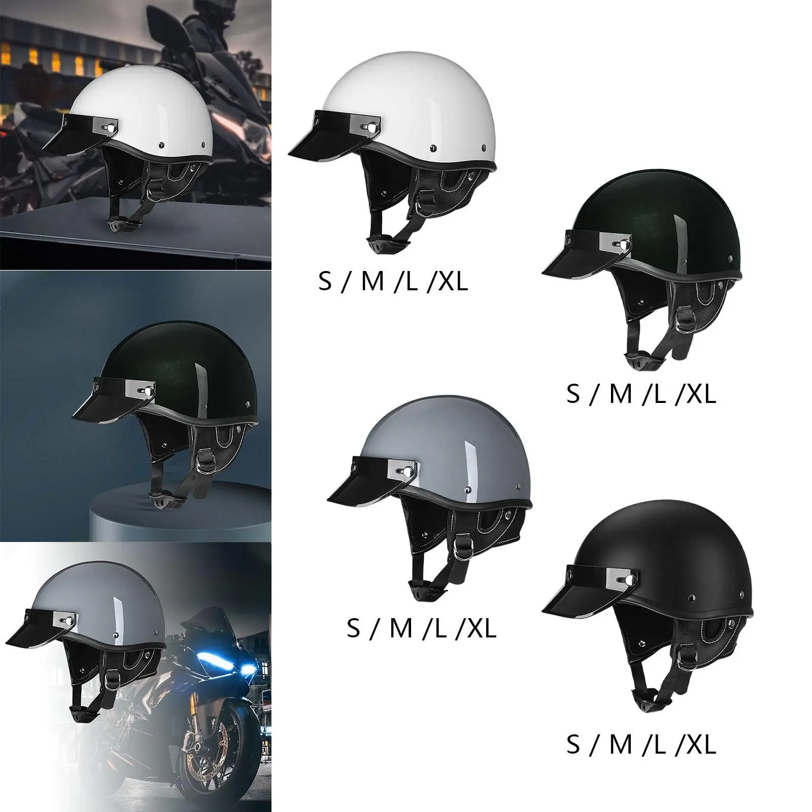 Motorbike Helmet Breathable Half Face Helmet for Men Women Adults