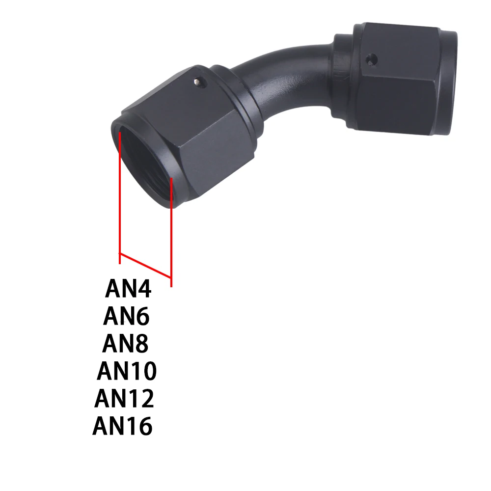 Universal 0 45 90 180 Degree AN6 AN8 AN10 Female to  AN6 AN8 AN10 Female Hydraulic hose Elbow Oil Cooler Fitting Hose Fittings