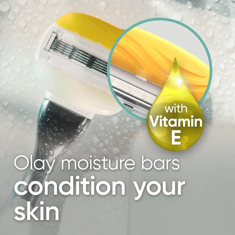 Фото Ручная бритва Gillette Venus Olay с 5 лезвиями и смазочной полосой, уход за кожей, воздушная подушка для женщин, удаление волос в зоне бикини №4