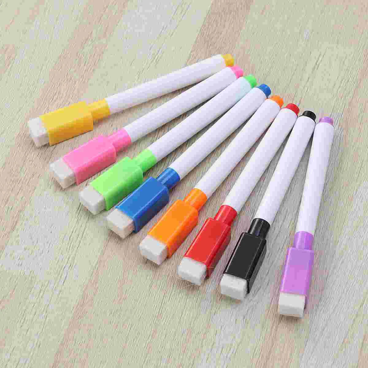 

8PCS Multi- functional Colorful Portable White Board Markers 8 Assorted Color Magnetic Whiteboard Pen Dry Erase Markers for