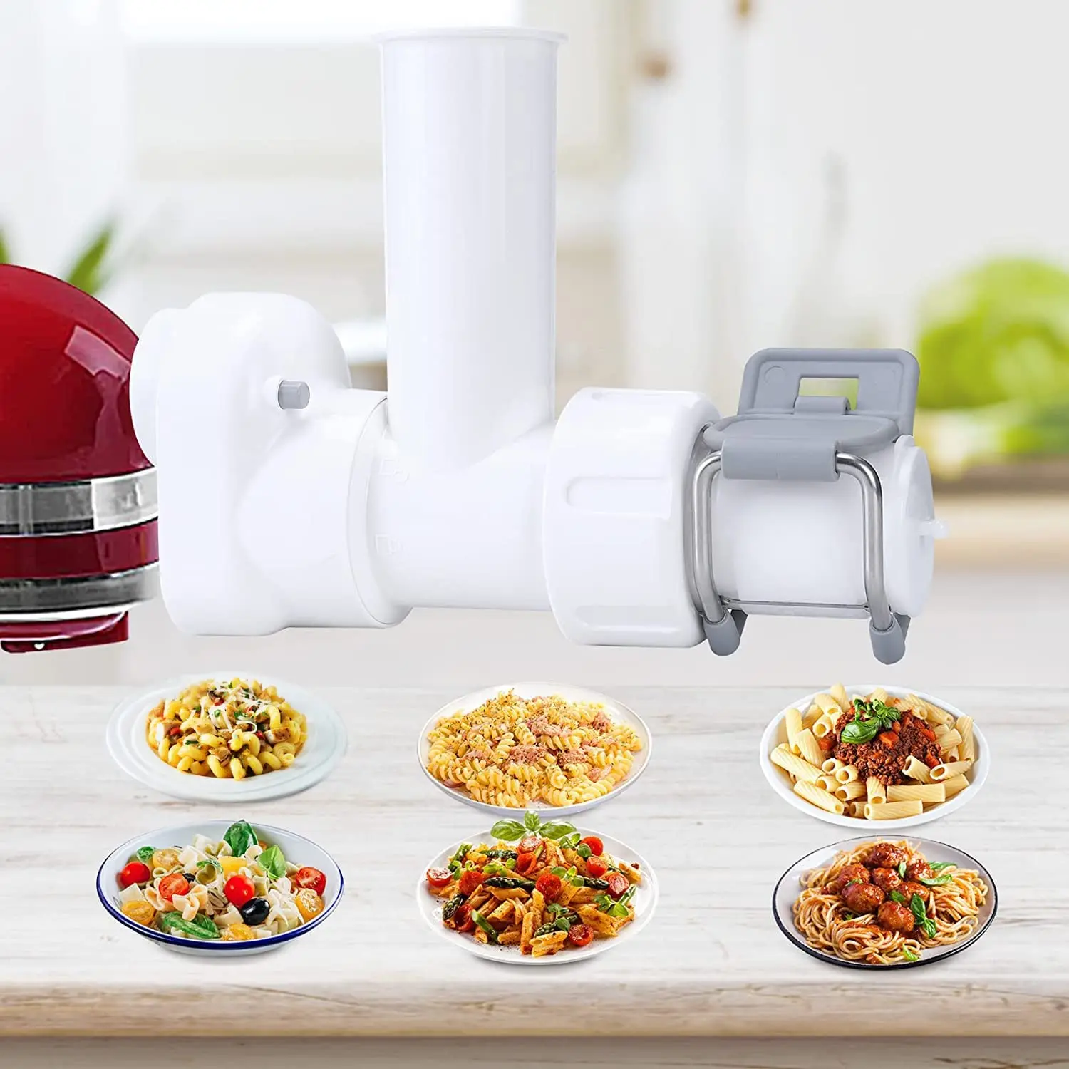 Suitable for kitchenaid pasta accessories cuisinart chef machine macaroni multi-function flower style noodle tool