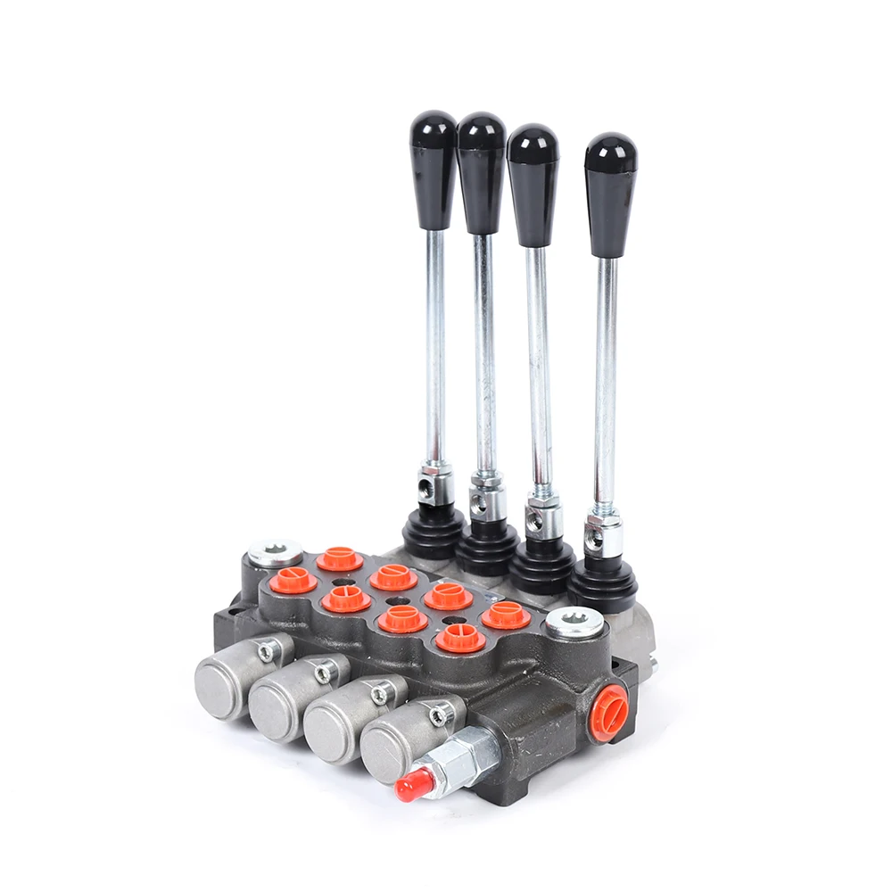 4Spool P40 Hydraulic Directional Control Valve Manual Operate 13Gpm For Double Acting Cylinders