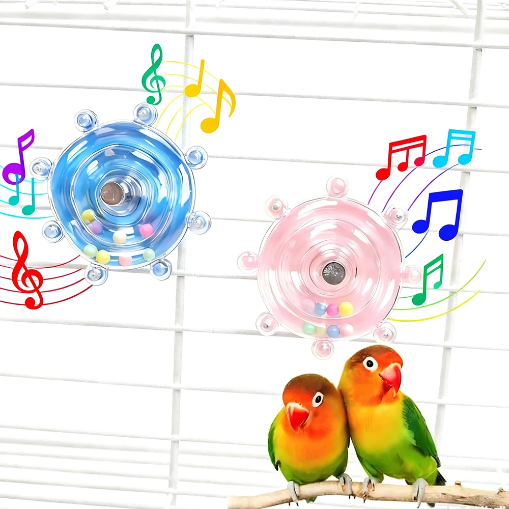 Interactive Spinning Bird Cage Toy with Rattle