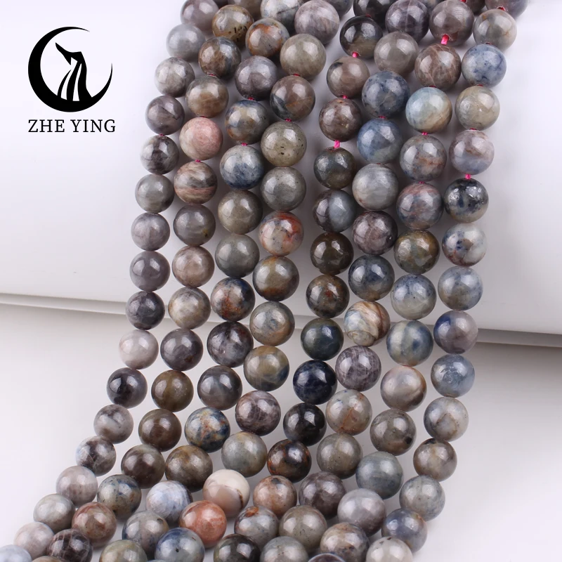 New Natural Blue Sapphires Stone Beads A+ Smooth Round Loose Spacer Beads for DIY Jewelry Making Bracelets 6 8mm 15