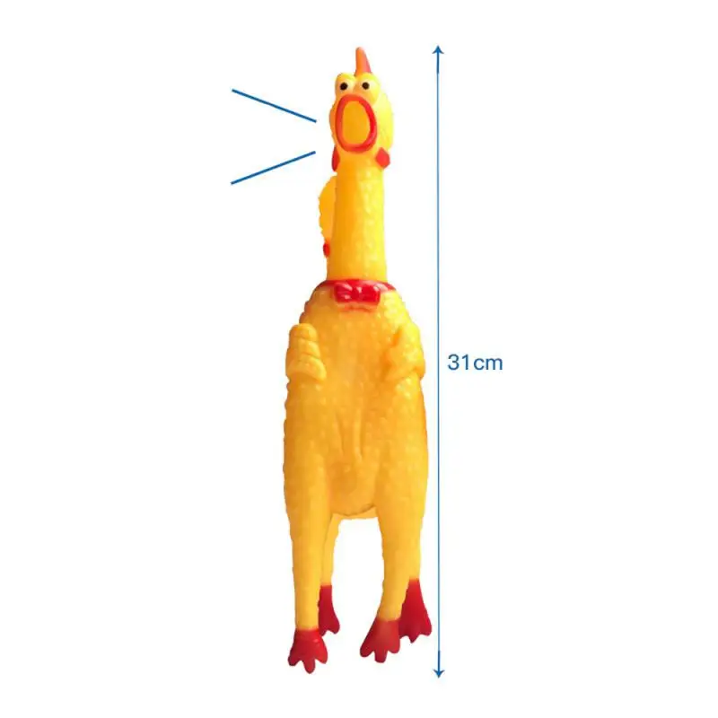 1PCS New Pet Dog Squeak Toy Screaming Chicken Squeeze Dog Chew Toy Durable And Fun Yellow Rubber Exhaust Chicken Toys 5