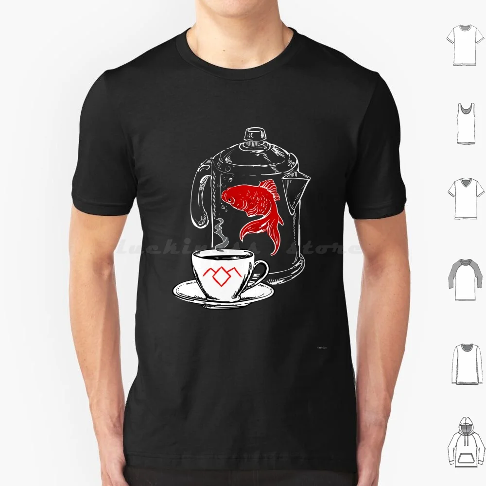 Twin Peaks A Fish In The Percolator Vintage Coffee Shop Print T Shirt Big Size 100% Cotone Twin Peaks Paramount Cbs Secret