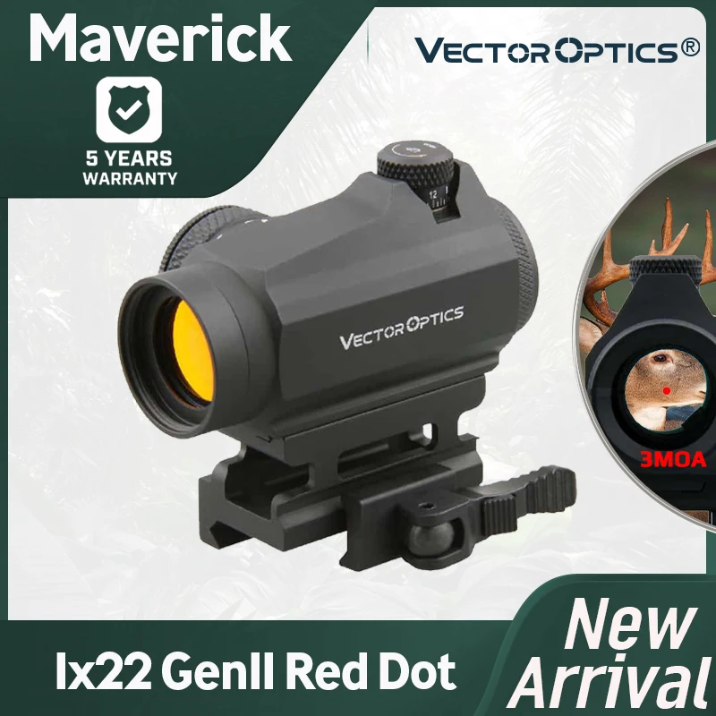 Vector Optics Maverick 1x22 GenII Red Dot Sight Tactical 3 MOA 11