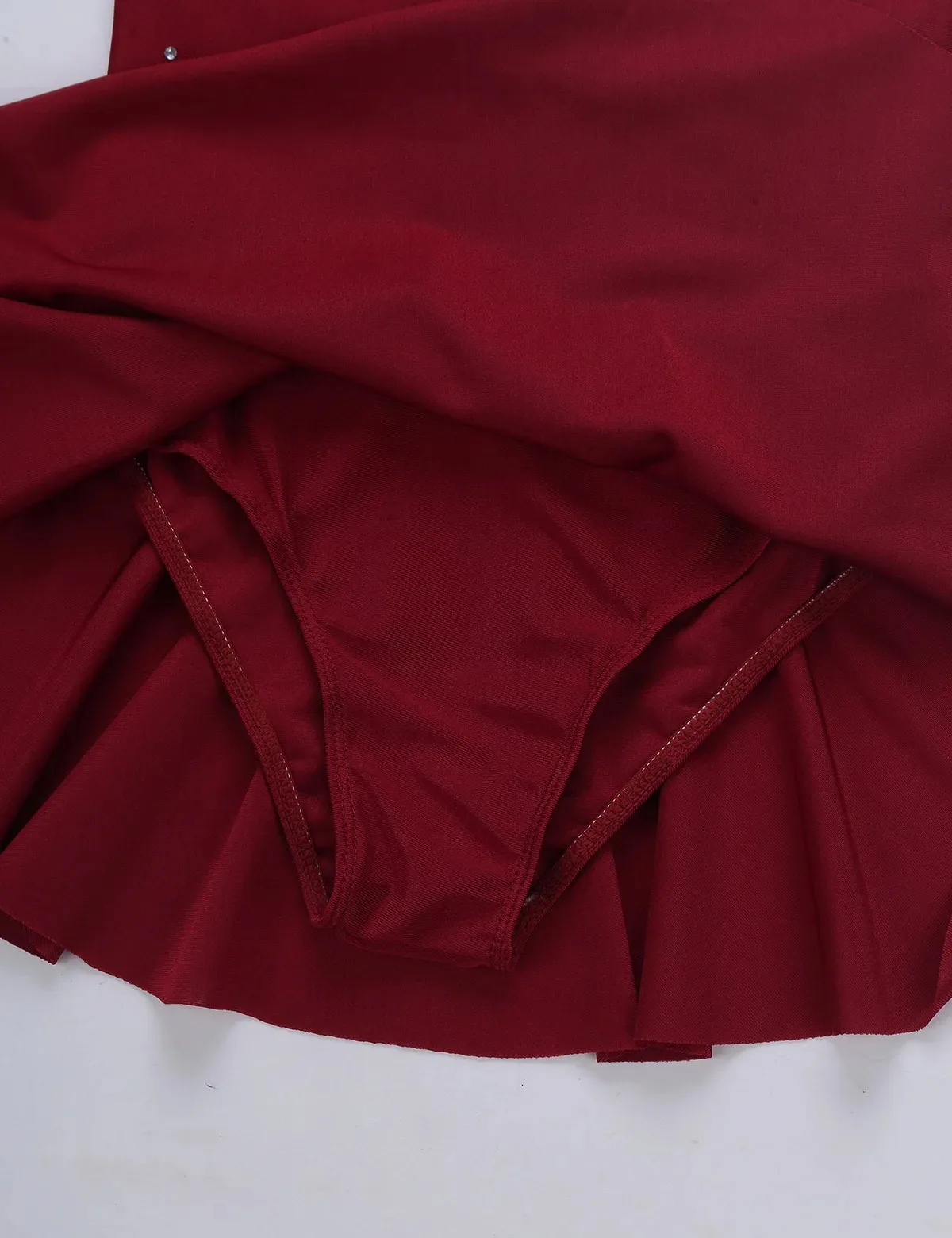 Ballet Leotard Girls Figure Ice Skating Dress Long Sleeves Mock Neck Tulle Splice Cutouts Back Ballet Dance
