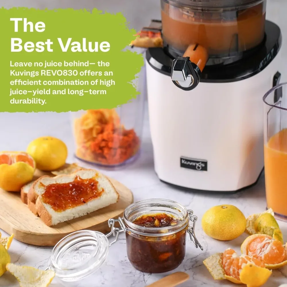 Kuvings Whole Slow Juicer REVO830W Cold Press Masticating Juicer Machine | Extra Wide 88mm & 48mm Food Chutes 5