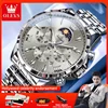 OLEVS 3653 Mens Watch Quartz Watch Multifunctional Chronograph Watch For Men 30M Waterproof Luminous Moon Phase Box Original 1