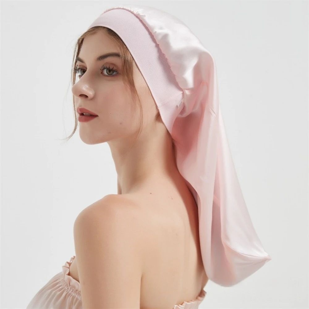 16 momme mulberry silk long bonnet for long hair