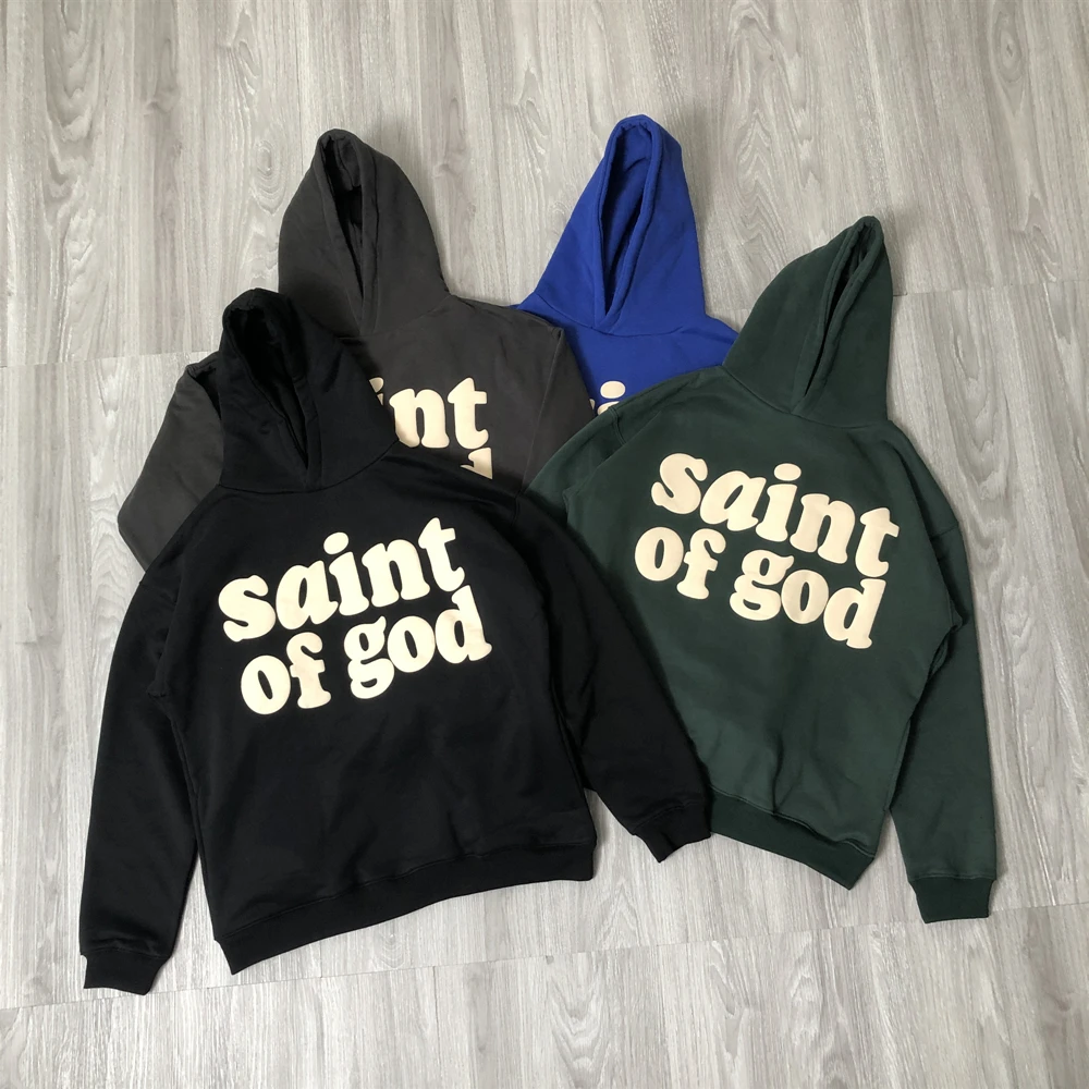 

Frog Drift JERRY Streetwear SAINT MICHAEL Kanye West Casual Foaming Printing Loose Velvet Clothing Pullover Tops Hoodies For Men