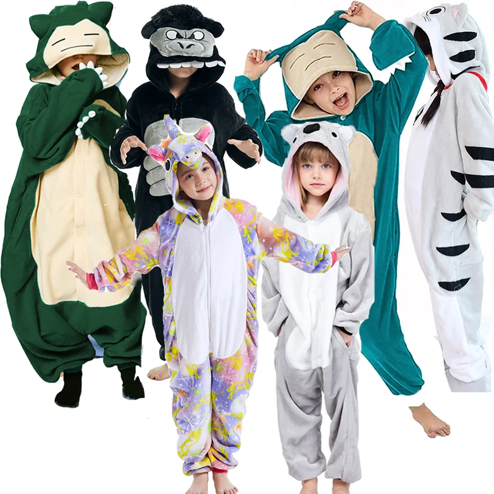 Pyjama Combinaison Animal Avec Capuche - Polaire Chaude, Style Kigurumi, Pour Adulte Et Enfant - Idéal Noël, Cosplay, Famille
