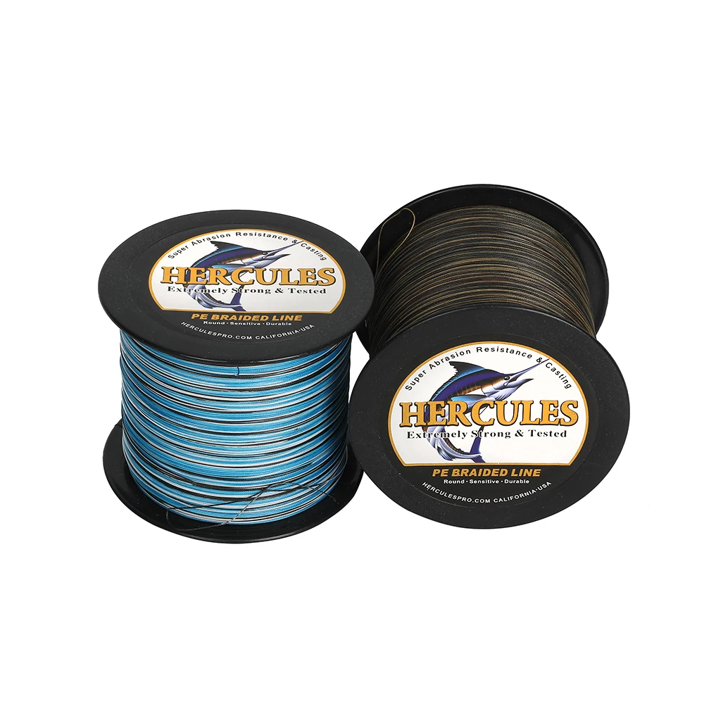 Hercules  Fishing Line 4 Strands Braided 1000M Saltwater 6LB 8LB 40LB 50LB 80LB100LB PE Wire  Camo Multifilament Smooth 6